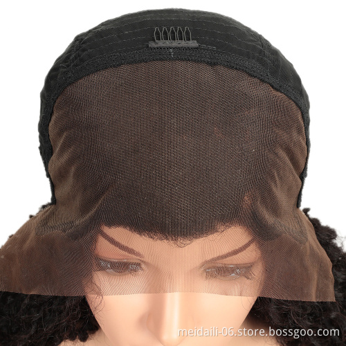 Wholesale Lace Front Wig Brazilian Human Hair Wig  With Baby Hair, Natural Black Color Swiss Lace Deep Wave  Wigs